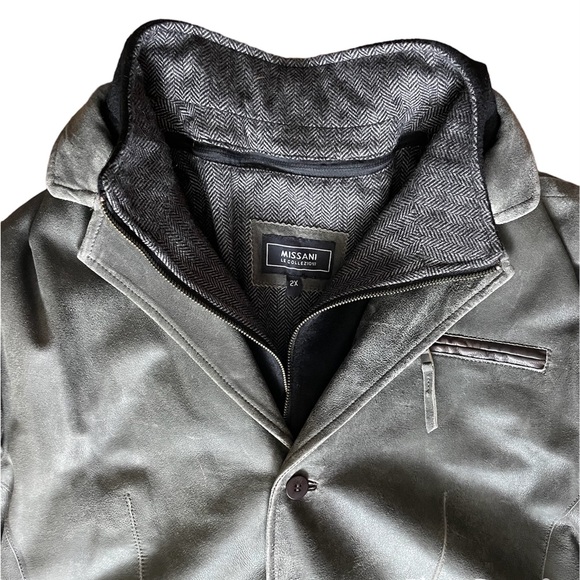 Leather and Cashmere Men’s Missani 2X coat - Picture 2 of 12